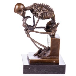 Gondolkodó csontváz - bronz szobor  képe